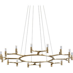 Nexus LED 49.25 inch Warm Silver Leaf Chandelier Ceiling Light