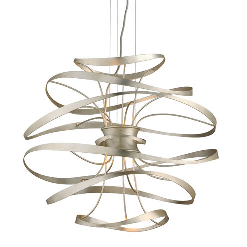 Calligraphy LED 26 inch Silver Leaf and Polished Stainless Pendant Ceiling Light
