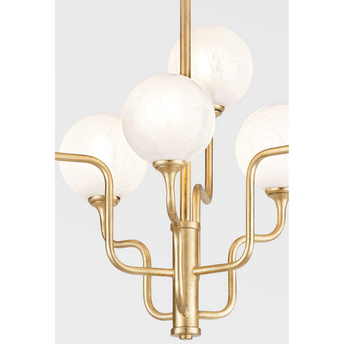 Onyx 6 Light 28 inch Vintage Gold Leaf Chandelier Ceiling Light