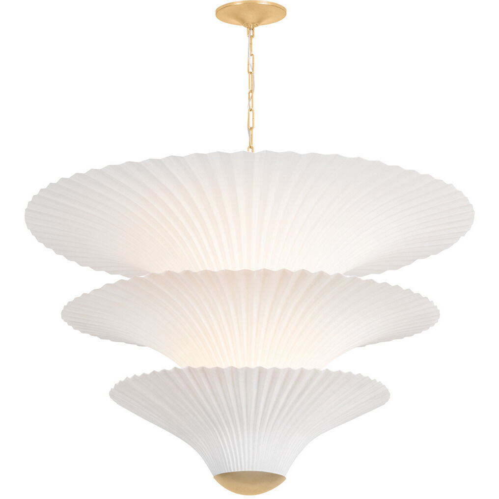 Belluno 3 Light 40 inch Vintage Gold Leaf Chandelier Ceiling Light
