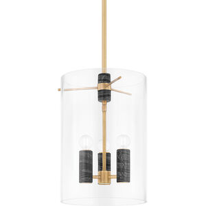 Adonis 3 Light 12 inch Vintage Brass Indoor Lantern Ceiling Light