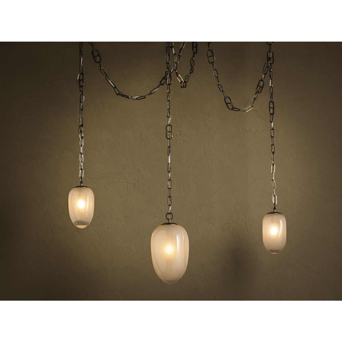 Daith 3 Light 48 inch Vintage Brass Chandelier Ceiling Light