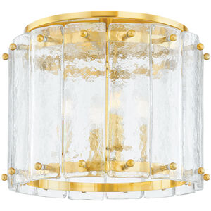 Rio 4 Light 16.75 inch Vintage Polished Brass Flush Mount Ceiling Light