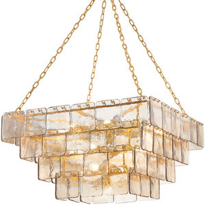 Regal 17 Light 36 inch Vintage Gold Leaf Chandelier Ceiling Light
