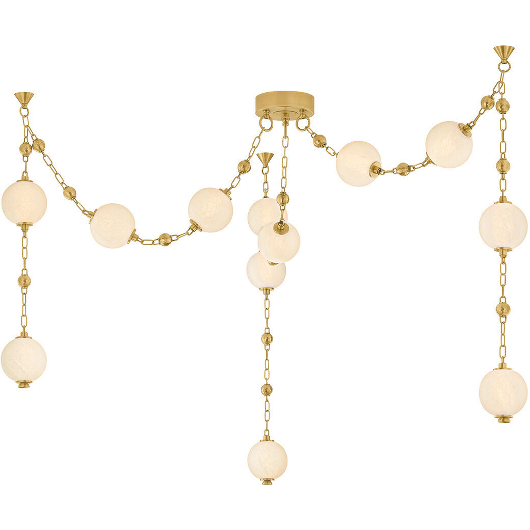 Corda LED 118 inch Vintage Brass Chandelier Ceiling Light