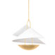 Carini 3 Light 24 inch Vintage Gold Leaf / Gesso White Pendant Ceiling Light