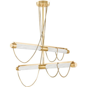 Lariat LED 7.75 inch Vintage Brass Chandelier Ceiling Light