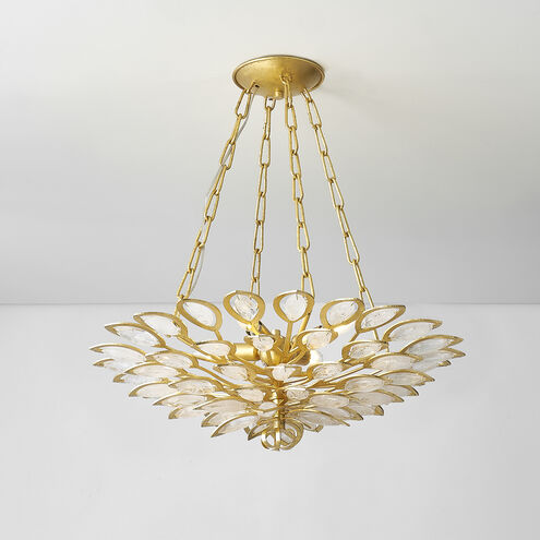Vittoria 4 Light 24 inch Gold Leaf Chandelier Ceiling Light