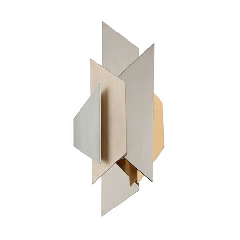 Modernist 1 Light 9 inch Silver And Gold Leaf Wall Sconce Wall Light
