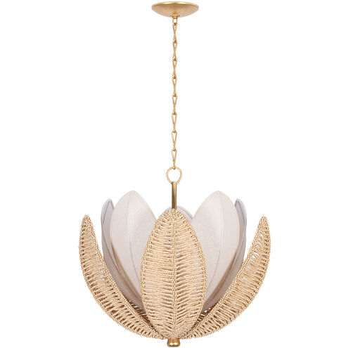 Costa Brava 5 Light 24 inch Vintage Gold Leaf Chandelier Ceiling Light