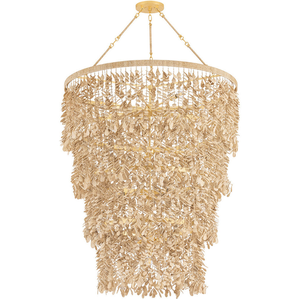 Naxos 18 Light 42 inch Vintage Gold Leaf Chandelier Ceiling Light