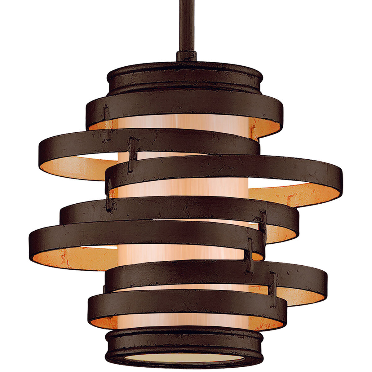 Vertigo 1 Light 9 inch Bronze / Gold Leaf Mini-Pendant Ceiling Light 