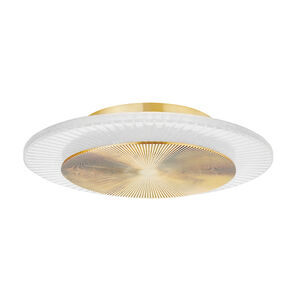Topaz LED 16 inch Vintage Polished Brass Flush Mount Ceiling Light