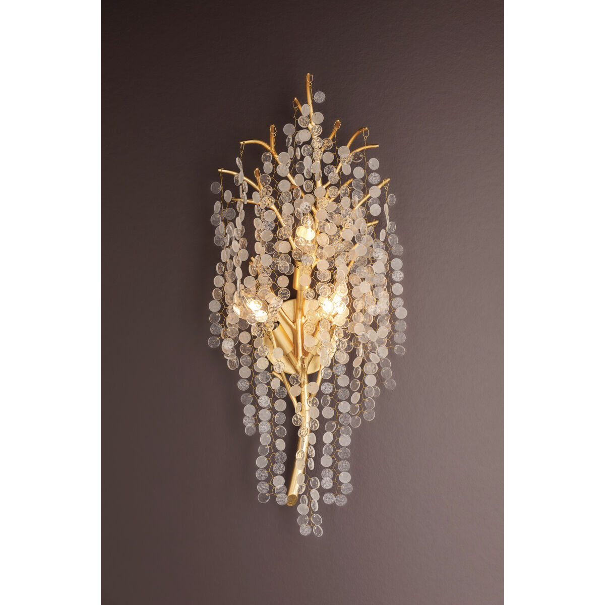 Genoa 3 Light 10.75 inch Gold Leaf Wall Sconce Wall Light