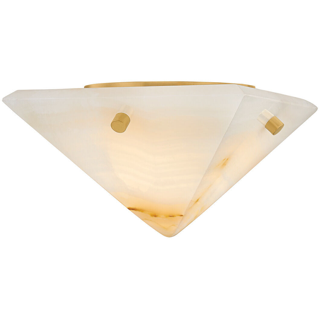 Geo LED 6.75 inch Vintage Brass Flush Mount Ceiling Light
