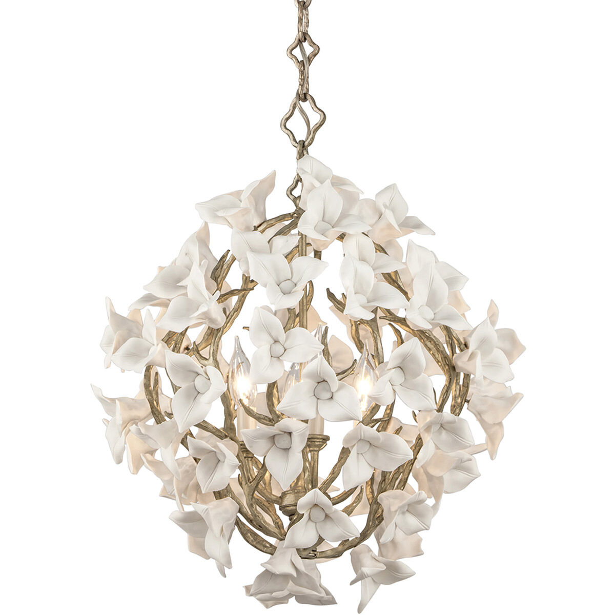 Lily 4 Light 18.5 inch Enchanted Silver Leaf Pendant Ceiling Light in 26.69