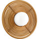 Hula Hoop 1 Light 14 inch Natural Rattan and Stainless Steel Wall Sconce Wall Light