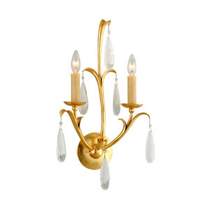 Prosecco 2 Light 13 inch Gold Leaf Wall Sconce Wall Light