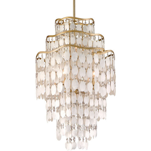 Dolce 7 Light 20 inch Champagne Leaf Chandelier Ceiling Light