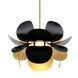 Ginger 1 Light 17.75 inch Black and Gold Leaf Pendant Ceiling Light