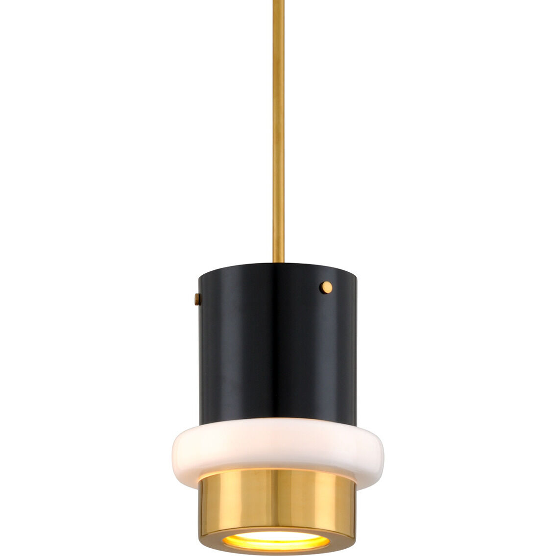 Beckenham 1 Light 8 inch Vintage Polished Brass/Soft Black Pendant Ceiling Light