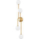 Astro 4 Light 6.75 inch Vintage Brass Wall Sconce Wall Light