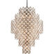 Tiara 17 Light 44.75 inch Stria Gold Leaf/Stainless Steel Chandelier Ceiling Light