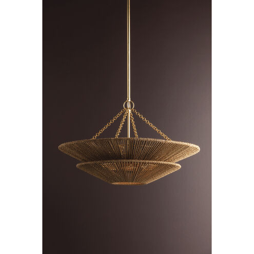 Tropea 6 Light 30 inch Gold Leaf Pendant Ceiling Light