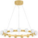 Linus LED 29.5 inch Vintage Brass Chandelier Ceiling Light