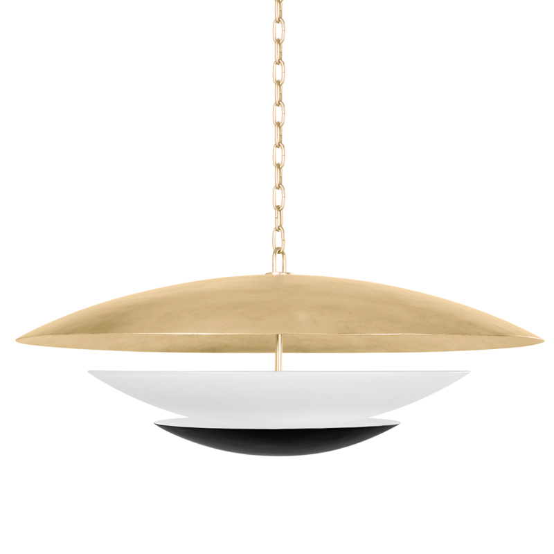 Adara 6 Light 36 inch Vintage Gold Leaf And Soft Black Pendant Ceiling Light