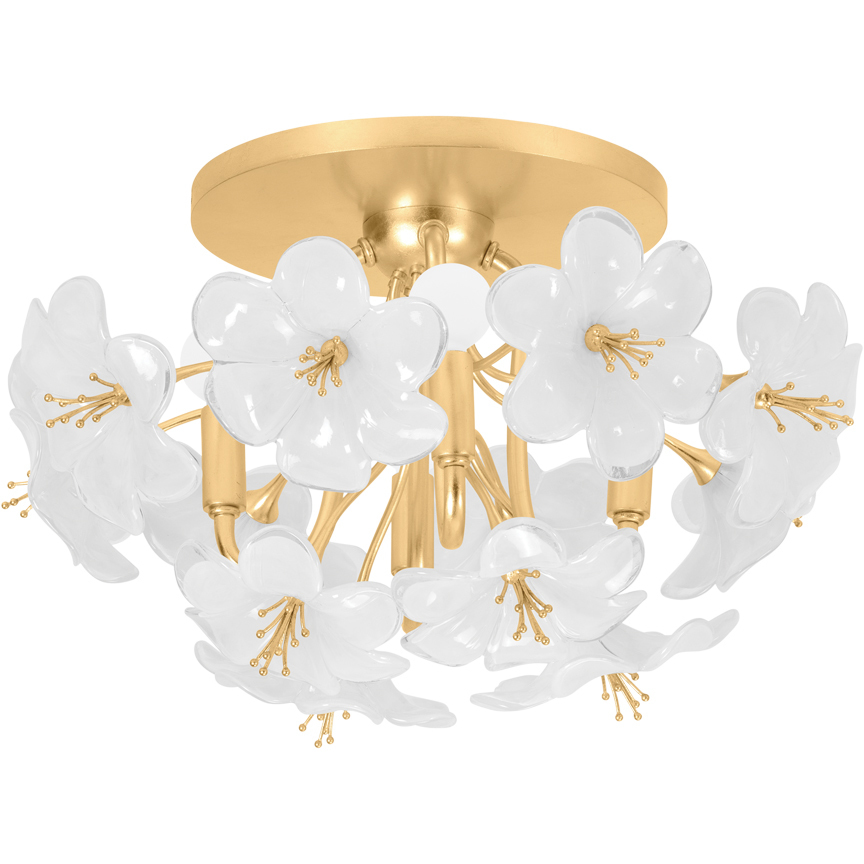 Hygea 4 Light 20 inch Gold Leaf Flush Mount Ceiling Light