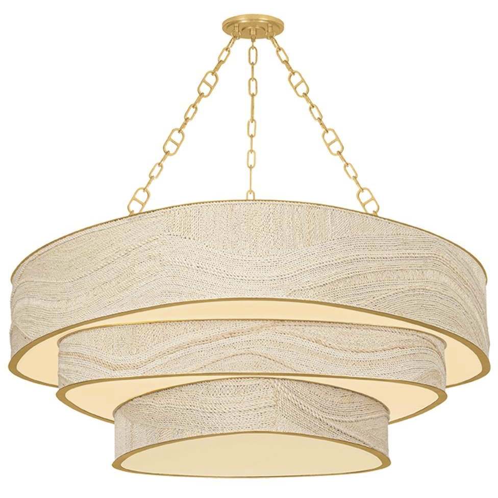 Kiso 12 Light 51.5 inch Vintage Gold Leaf Chandelier Ceiling Light