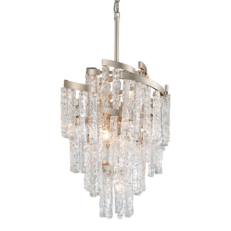 Mont Blanc 7 Light 18.25 inch Modern Silver Leaf Chandelier Ceiling Light
