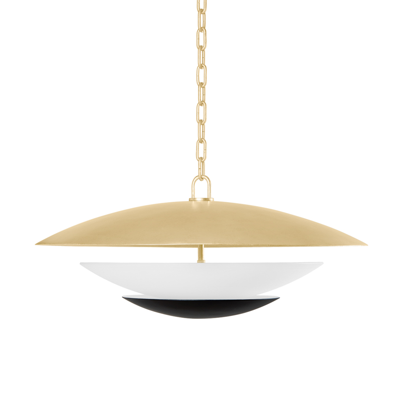 Adara 4 Light 26.5 inch Vintage Gold Leaf And Soft Black Pendant Ceiling Light