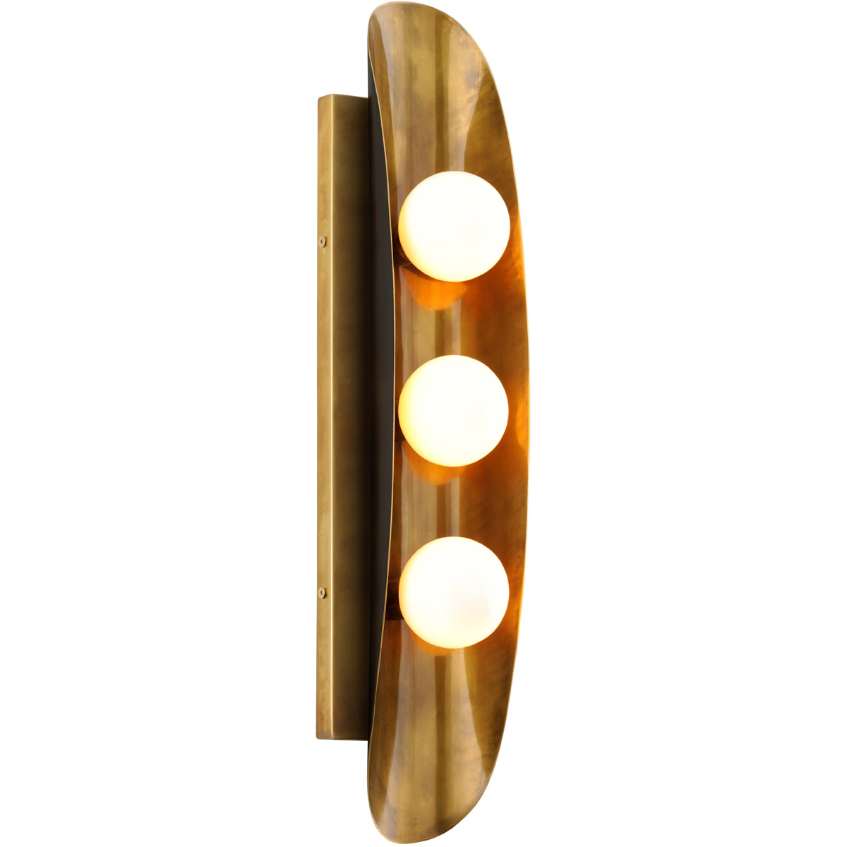 Hopper 3 Light 4.75 inch Vintage Brass and Bronze ADA Wall Sconce Wall Light