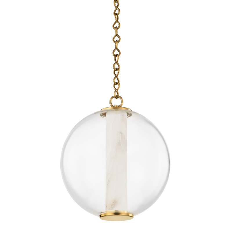 Pietra LED 12 inch Vintage Brass Pendant Ceiling Light