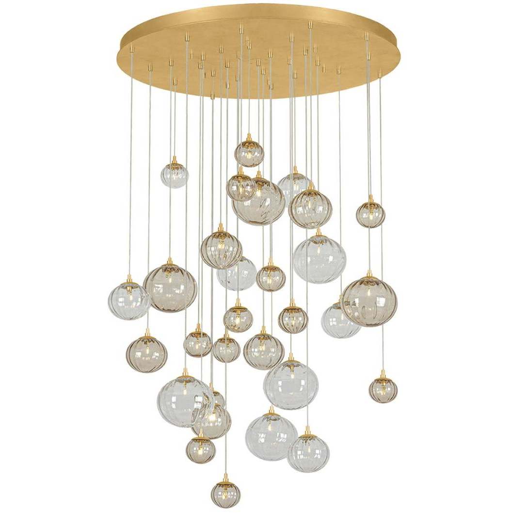Istanbul 30 Light 40 inch Vintage Gold Leaf Chandelier Ceiling Light