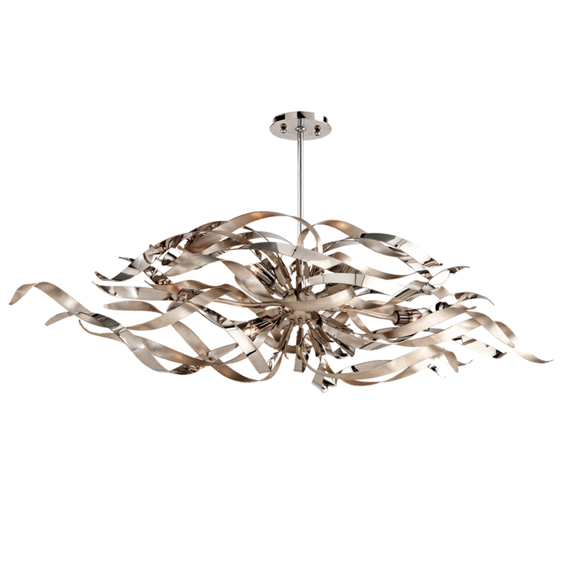Corbett Lighting 154-56 Graffiti 6 Light 48 inch Silver Leaf and