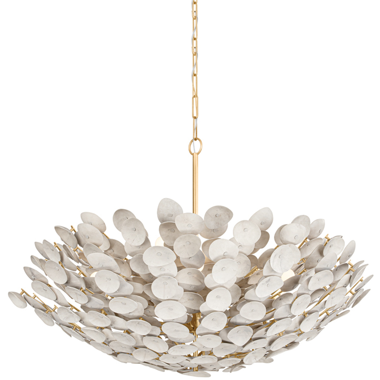 Aimi 12 Light 48.5 inch Vintage Gold Leaf Chandelier Ceiling Light