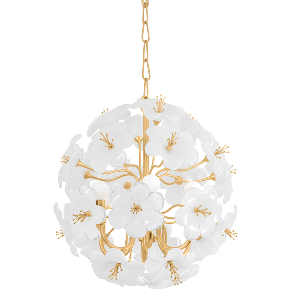 Hygea 6 Light 20 inch Gold Leaf Chandelier Ceiling Light