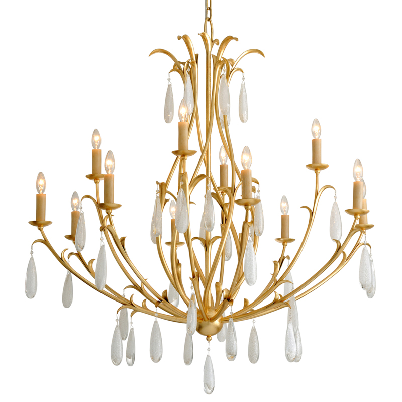 Gold outlet leaves chandelier