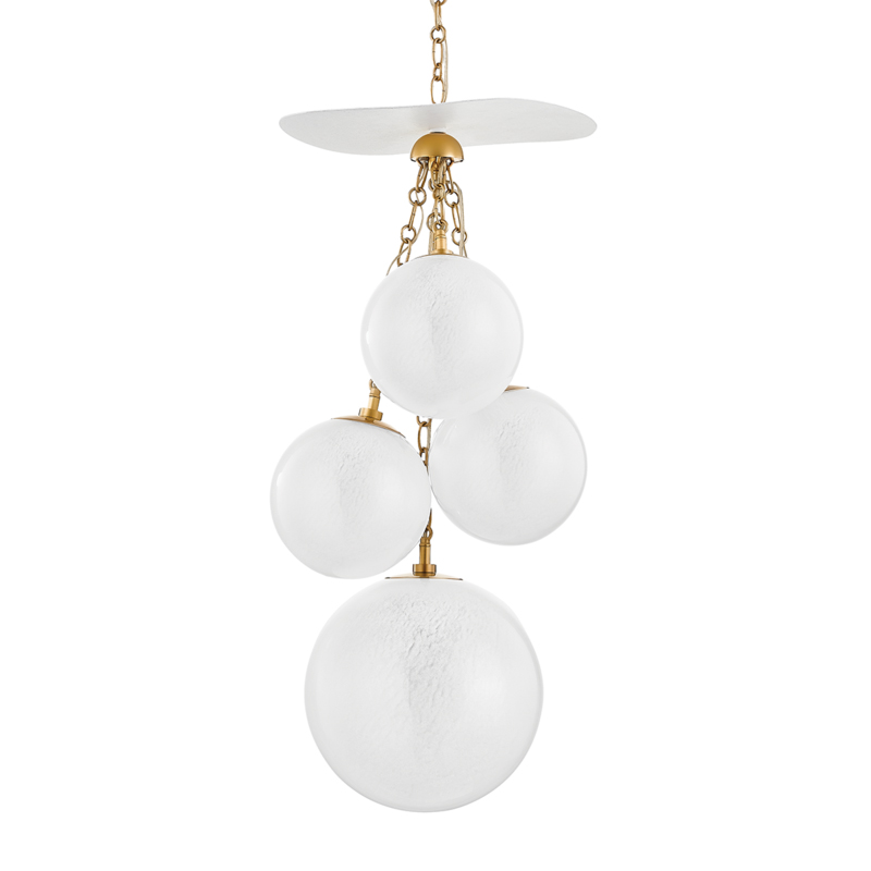 Antoinette 4 Light 16 inch Vintage Brass Pendant Ceiling Light