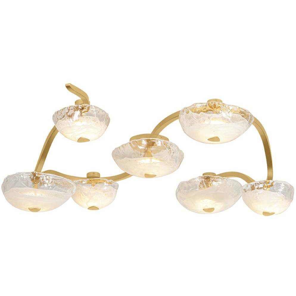 Kune 7 Light 49.75 inch Vintage Gold Leaf Semi Flush Ceiling Light