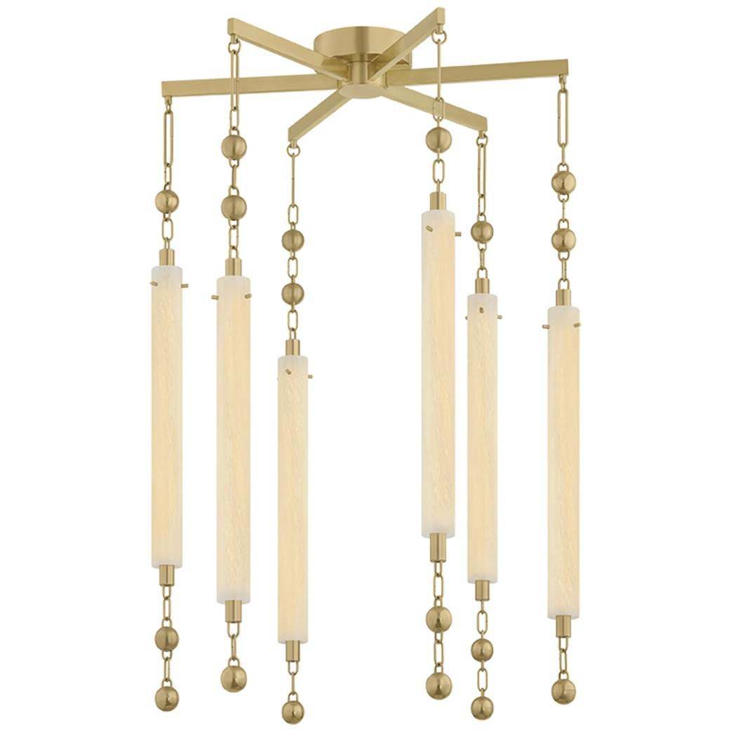 Parigi 6 Light 27.5 inch Vintage Brass Chandelier Ceiling Light