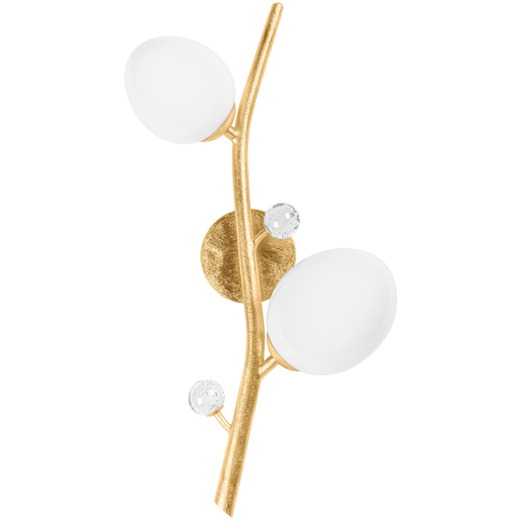 Mirielle 2 Light 18 inch Vintage Gold Leaf Wall Sconce Wall Light