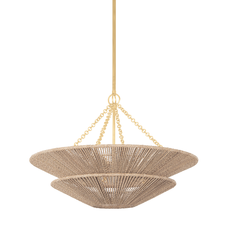 Tropea 6 Light 30 inch Gold Leaf Pendant Ceiling Light