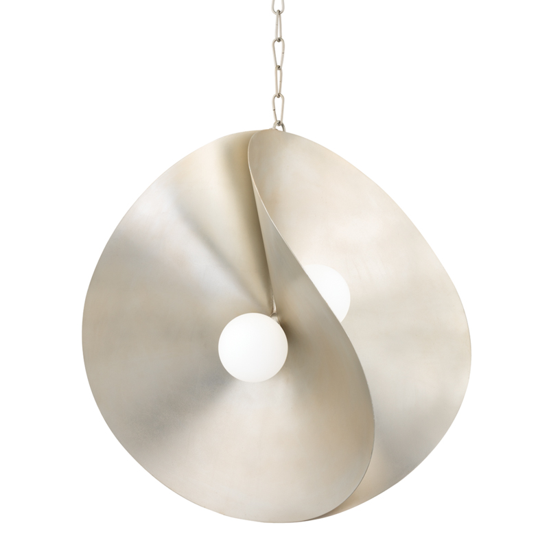 Peony 4 Light 30 inch Warm Silver Leaf Pendant Ceiling Light