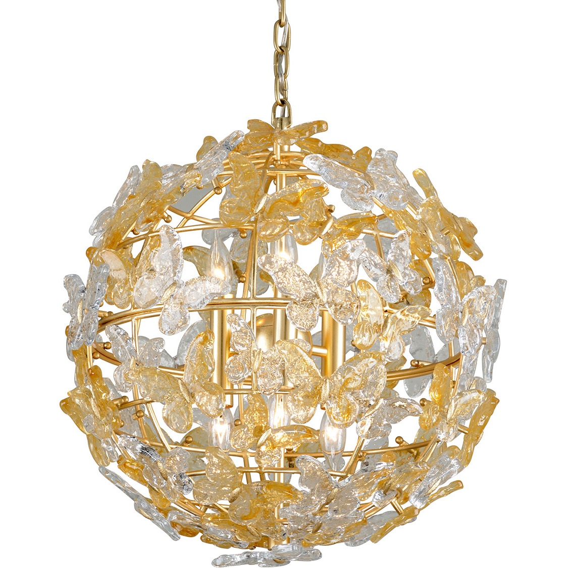 Corbett Lighting 279 46 GL Milan 6 Light 20 inch Gold Leaf Chandelier Ceiling Light