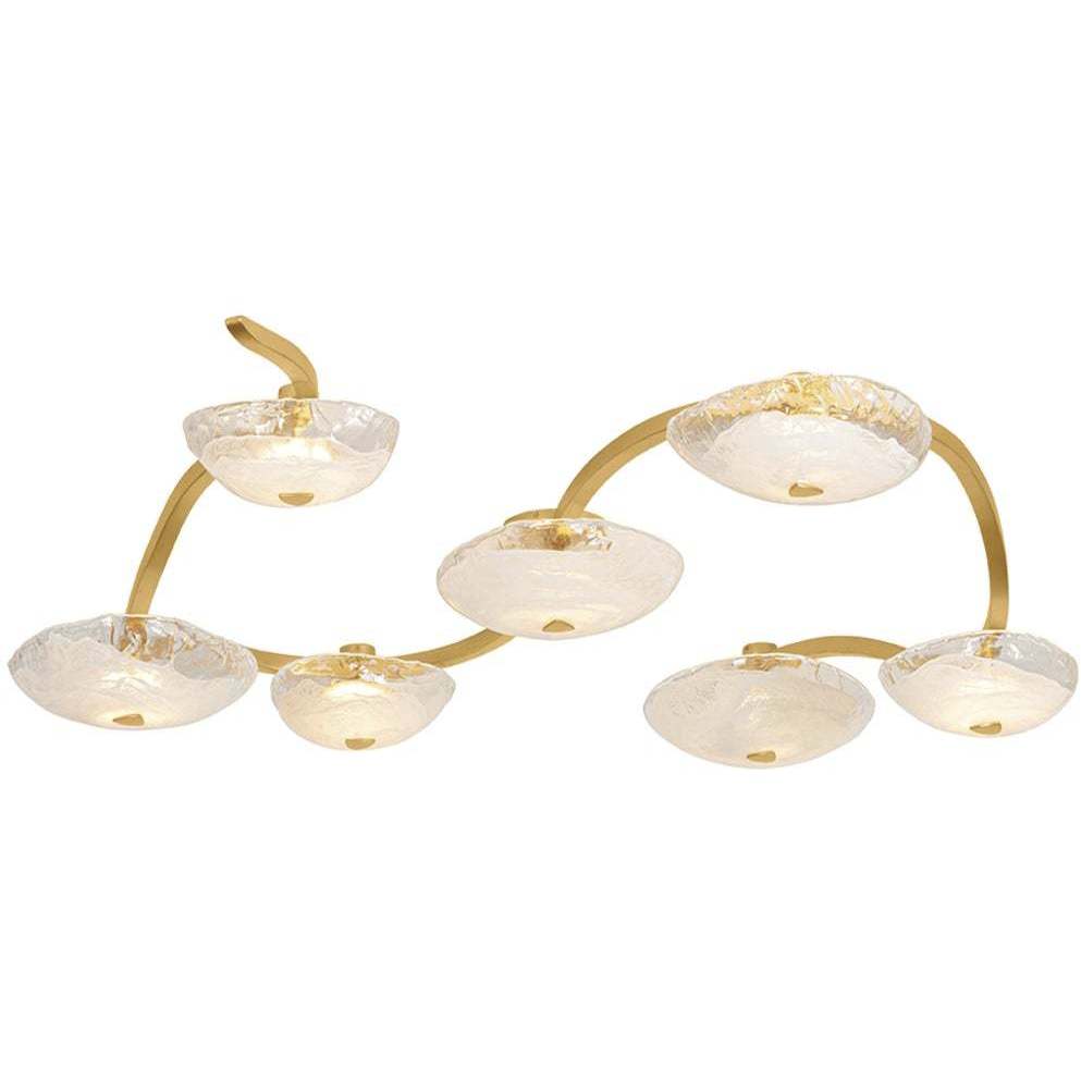 Kune 7 Light 68.75 inch Vintage Gold Leaf Semi Flush Ceiling Light