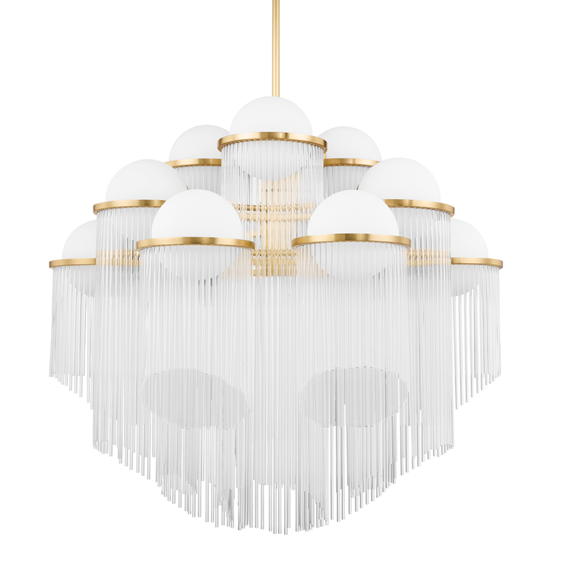 Celestial 12 Light 38.5 inch Aged Brass Chandelier Ceiling Light